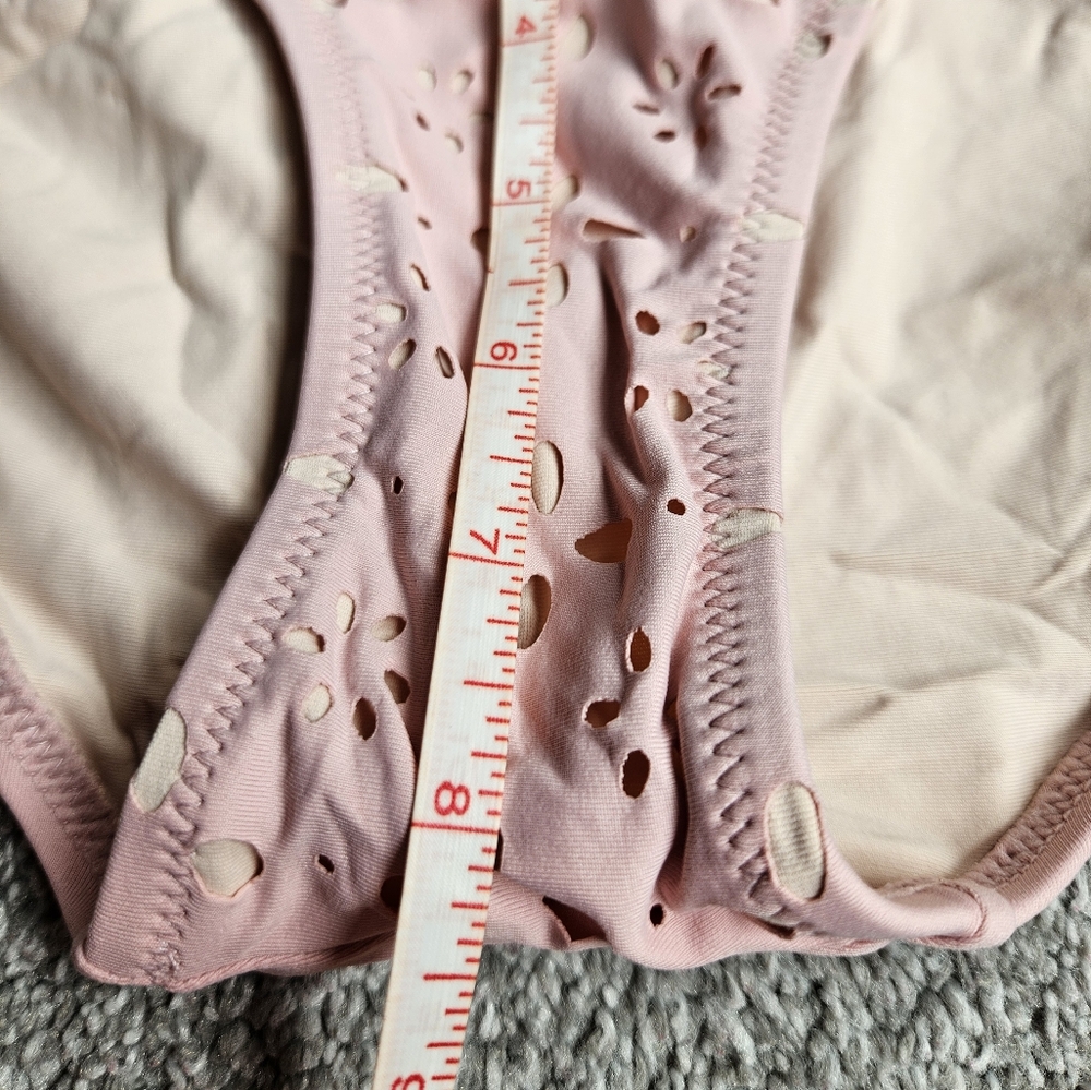 J.Crew scalloped eyelet lowrider bikini bottom, medium, pink - Picture 7 of 10